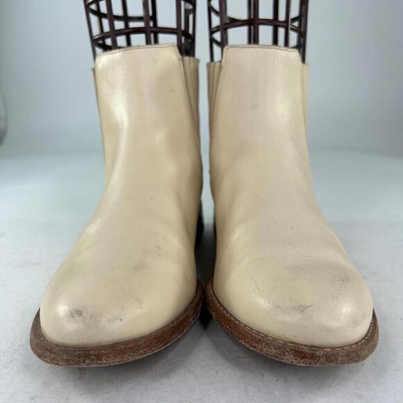 Thursday dreamer Women's Chelsea Boots US 9.5 Natural Beige Leather Pull-On Boot - Picture 2 of 11